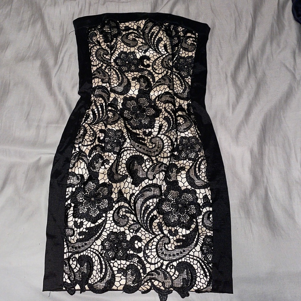Lace Bodycon Strapless Dress